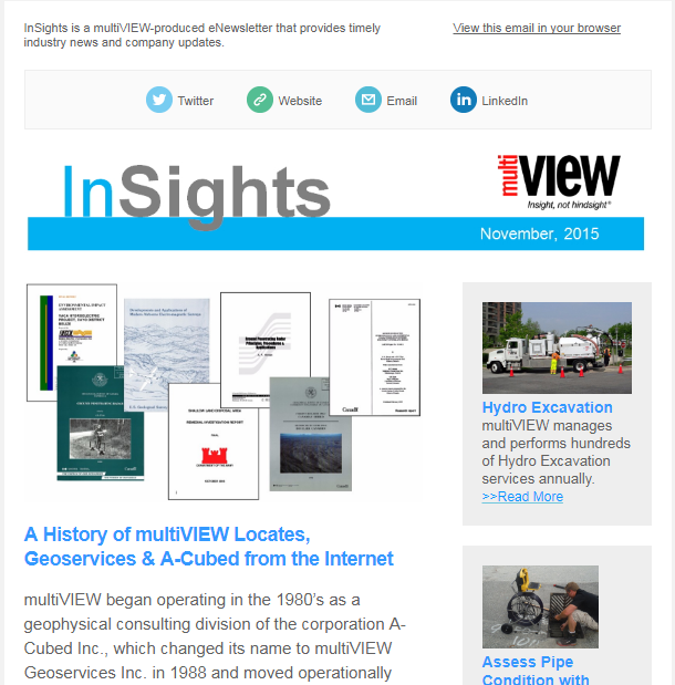 Welcome to the 2015 fall/winter issue of multiVIEW InSights